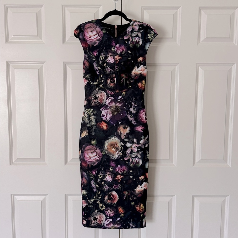 Ted Baker London Raisie Shadow Floral Bodycon Midi Dress